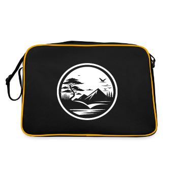 Conception simple d’icône de paysage de la nature - Sac Retro - noir/or - Dos