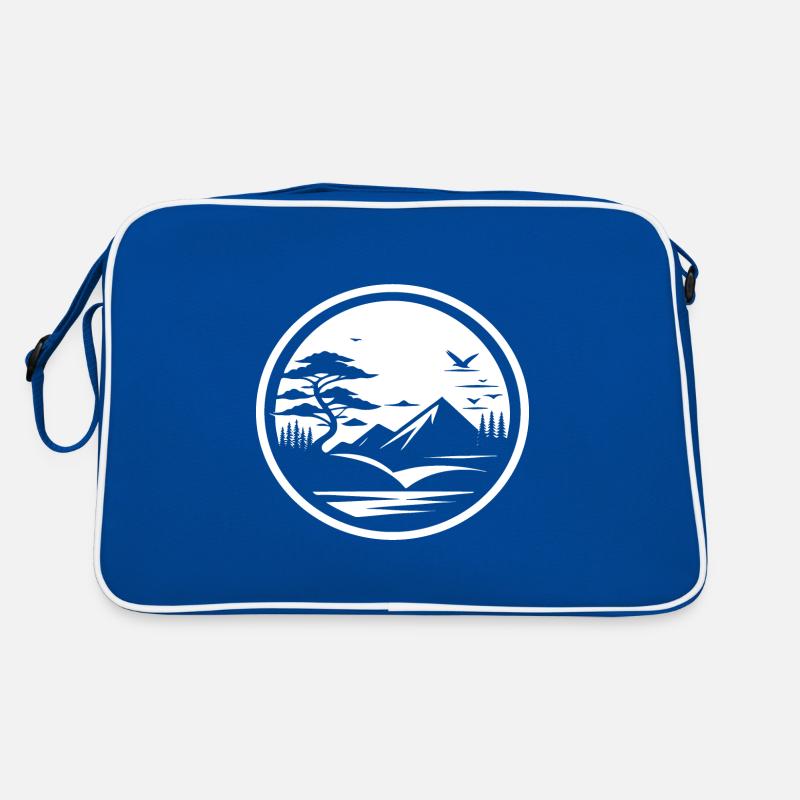 Conception simple d’icône de paysage de la nature Sac Retro