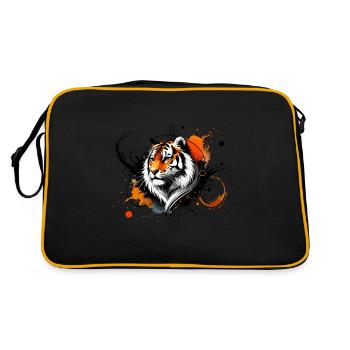 Tigre aquarelle coloré - Sac Retro - noir/or - Dos