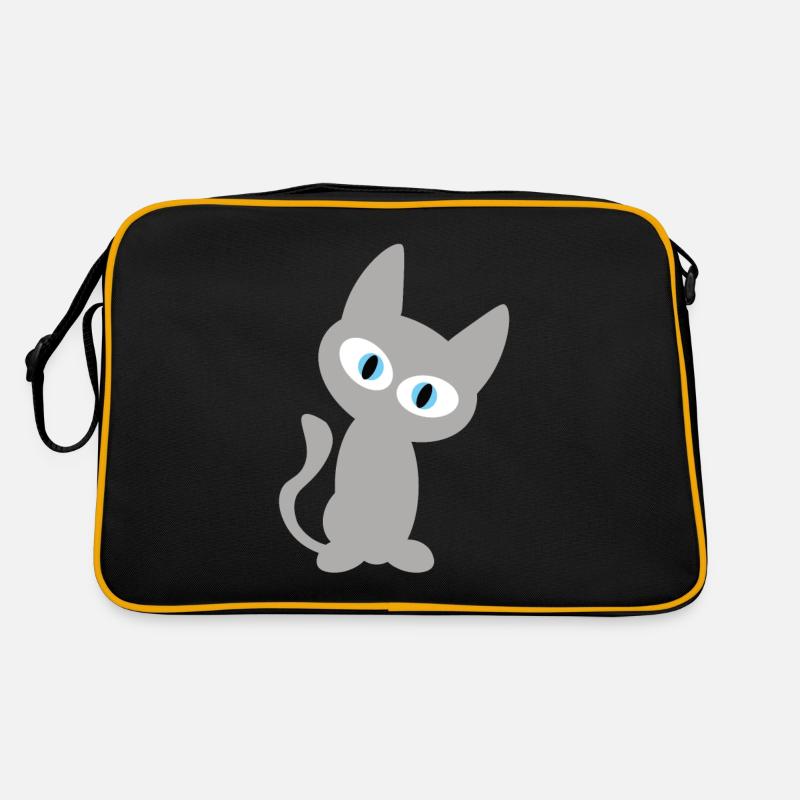 Graue Katze oder Kater als cooles Katzen Design Retro Tasche