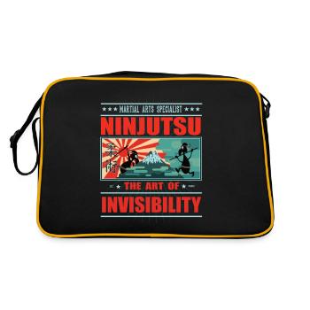 Le drôle de t-shirt Ninjtusu - Ninja, Japan Design - Sac Retro - noir/or - Dos