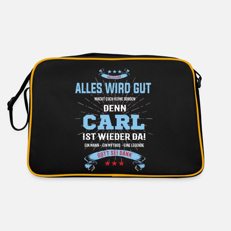 alles wird gut denn Carl Ist da T-Shirt Retro Tasche