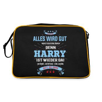 everything will be fine because Harry Is There T-Shirt - Retro Bag - black/gold - Back