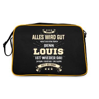 everything will be fine because Louis Is There T-Shirt - Retro Bag - black/gold - Back