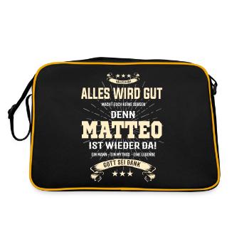 everything will be fine because Matteo Is there T-Shirt - Retro Bag - black/gold - Back