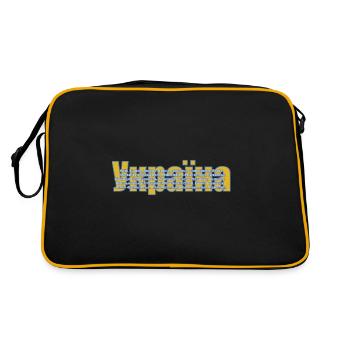 Ukraine - das coole ukrainische Städte Design - Retro Tasche - Schwarz/Gold - Hinten