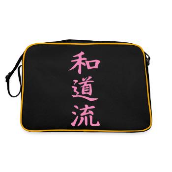 Design Wado-Ryu Kanji en rose - Sac Retro - noir/or - Dos