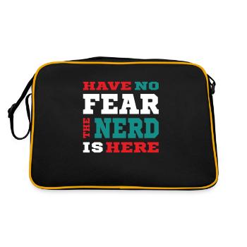 Have no Fear the Nerd is here - Nerdy Design - Retro Tasche - Schwarz/Gold - Hinten