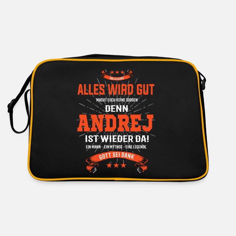 alles wird gut denn Andrej Ist da T-Shirt Retro Tasche