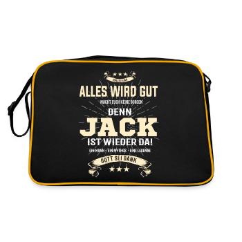 Alles wird gut denn Jack ist wieder da - Retro Tasche - Schwarz/Gold - Hinten