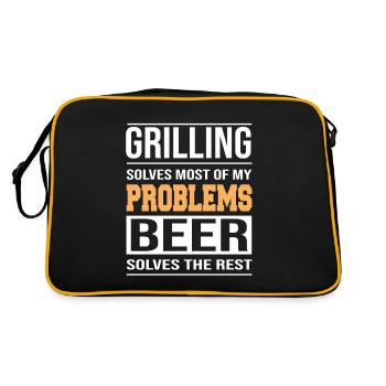 Griller résout la plupart de mes problèmes - Grill Design - Sac Retro - noir/or - Dos