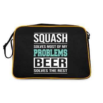 Squash solves most of my Problems - Retro Tasche - Schwarz/Gold - Hinten