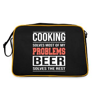 La cuisine résout la plupart de mes problèmes, Kochen Design - Sac Retro - noir/or - Dos