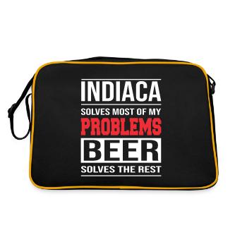 Indiaca résout la plupart de mes problèmes - Sac Retro - noir/or - Dos