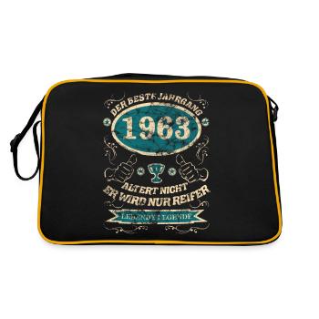 1963 der bester Jahrgang - Retro Tasche - Schwarz/Gold - Hinten