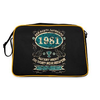 1981 der bester Jahrgang Design - Retro Tasche - Schwarz/Gold - Hinten