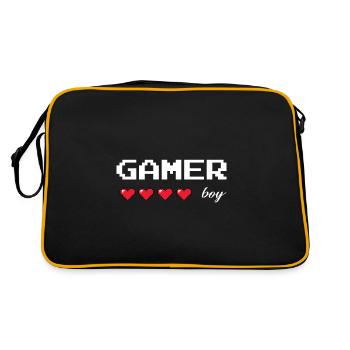 Le Gamer Boy au design Red Hearts - Sac Retro - noir/or - Dos