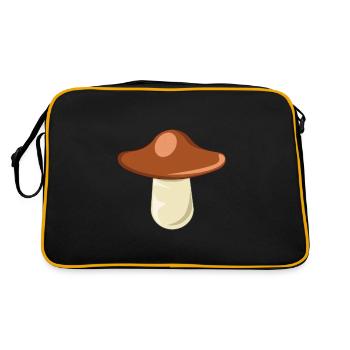 Chestnut Röhling, chestnuts and mushrooms design - Retro Bag - black/gold - Back