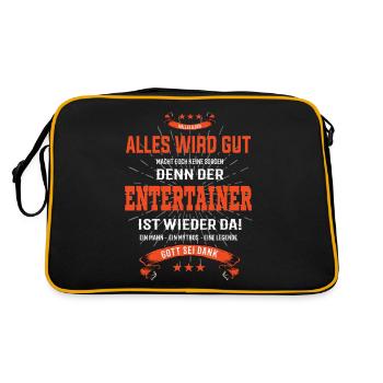 Alles wird gut, der Entertainer ist wieder da - Retro Tasche - Schwarz/Gold - Hinten