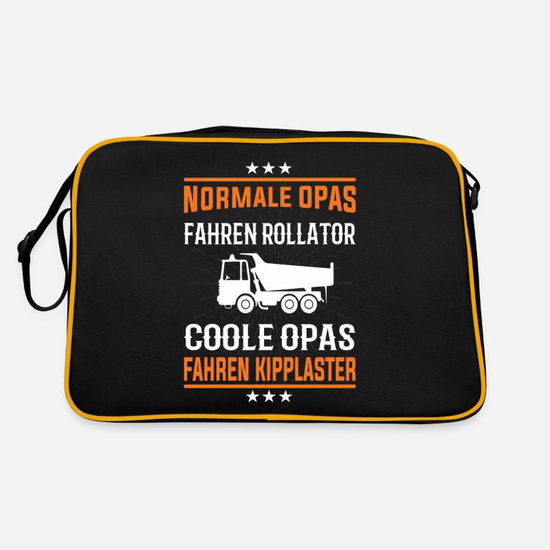 Coole Opas fahren Kipplaster Design Retro Tasche