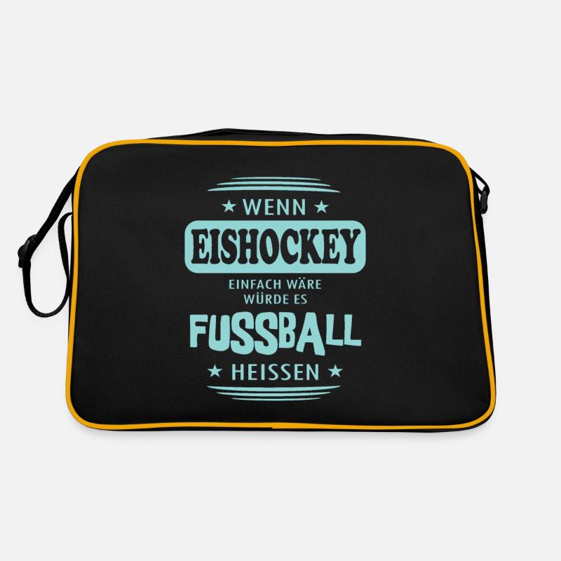 Wenn Eishockey einfach wäre - Retro Tasche - Schwarz/Gold