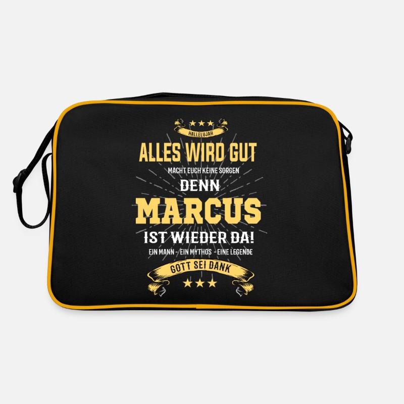 Alles wird gut denn Marcus Ist da T-Shirt Retro Tasche