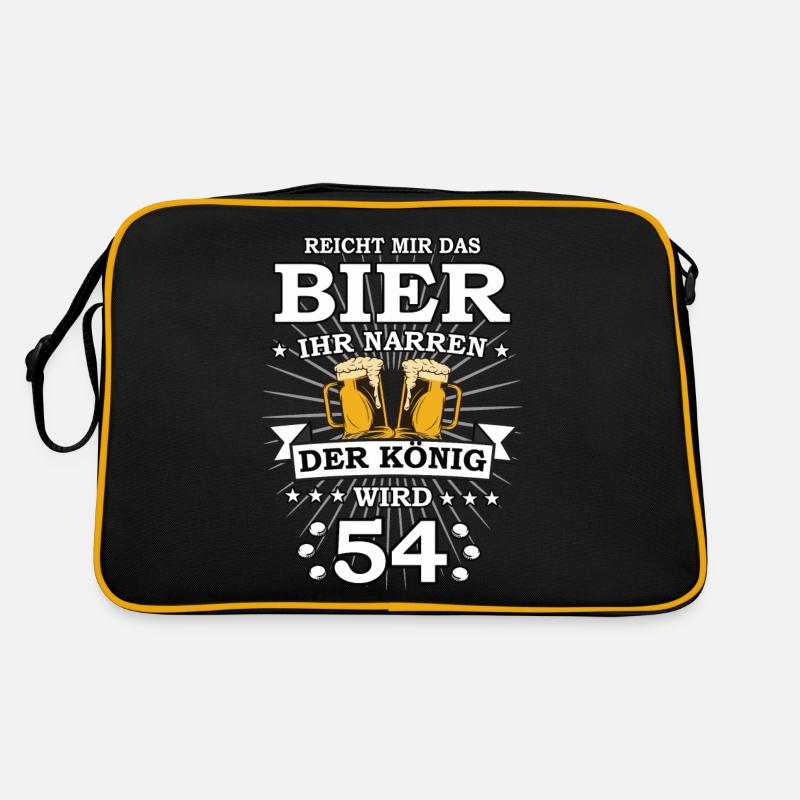 Reicht mir das Bier ihr Narren der König wird 54 Retro Tasche