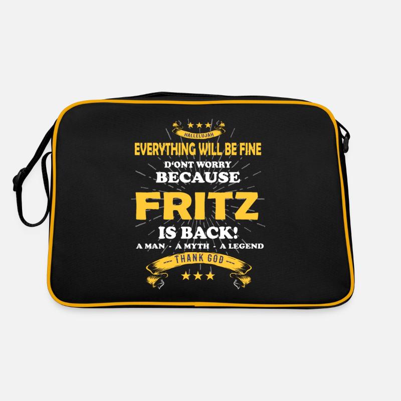 Everything will be fine Fritz Is back - Retro Tasche - Schwarz/Gold