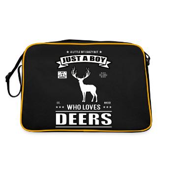 Just a Boy who loves Hirsche Outfit - Retro Tasche - Schwarz/Gold - Hinten
