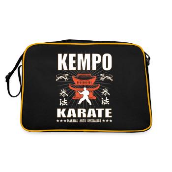 cool Kempo martial arts design with kanji - Retro Bag - black/gold - Back