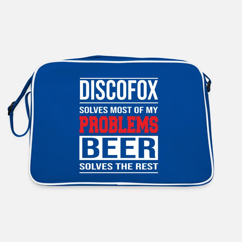 Discofox löst Probleme, Bier löst den Rest Retro Tasche
