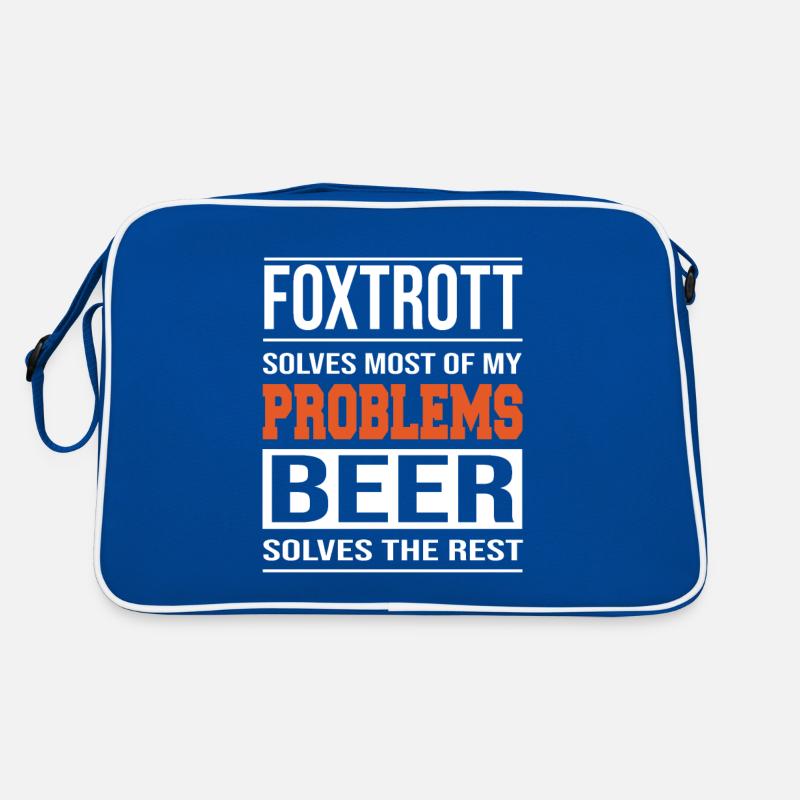 Foxtrott löst Probleme, Bier löst den Rest Retro Tasche