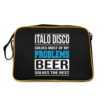 Italo Disco résout les problèmes, la bière résout le reste - Sac Retro - noir/or - Dos