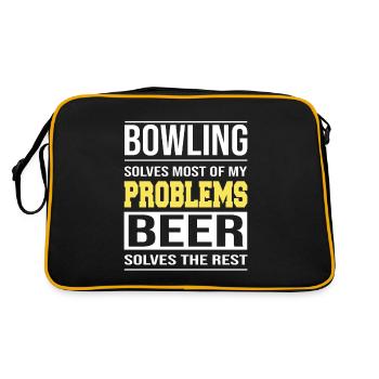 Bowling solves most of my problems Design - Retro Bag - black/gold - Back