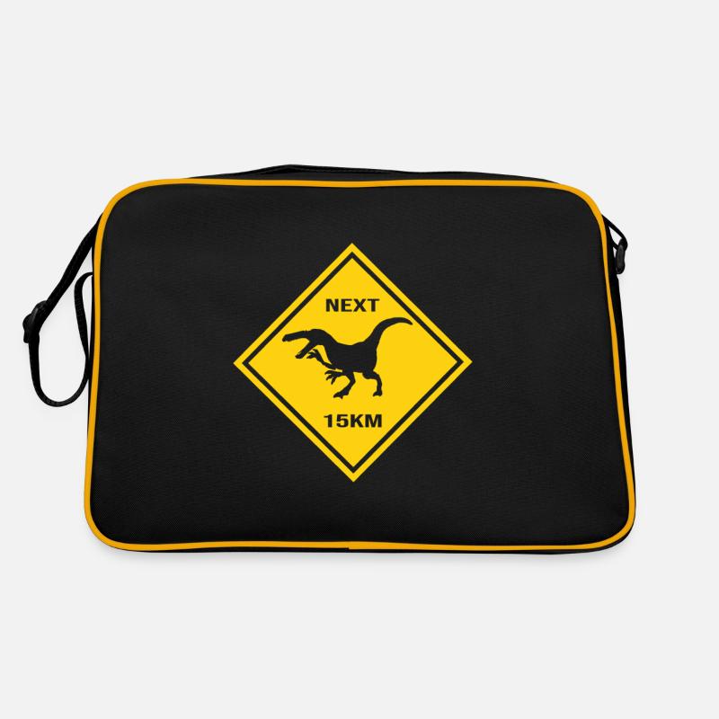 Attention Herrasaurus Crossing the Road Design Retro Bag