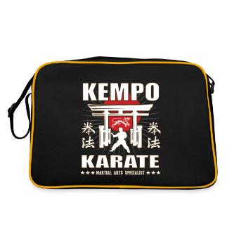 cool Kempo Karate, martial arts design with kanji - Retro Bag - black/gold - Back