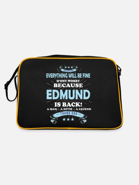 Alles wird gut denn Edmund Ist da Outfit - Retro Tasche - Schwarz/Gold - Hinten