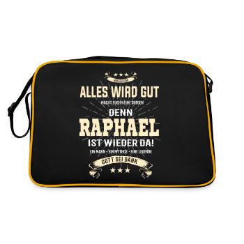 Alles wird gut denn Raphael Ist da Outfit - Retro Tasche - Schwarz/Gold - Hinten