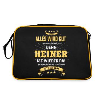 Alles wird gut denn Heiner Ist da Outfit - Retro Tasche - Schwarz/Gold - Hinten