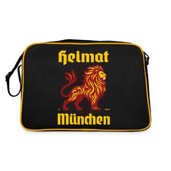 Heimat München Design avec les Lions - Sac Retro - noir/or - Dos
