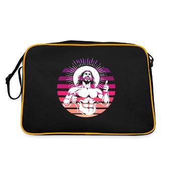 Drôle rire jésus-christ design rétro - Sac Retro - noir/or - Dos