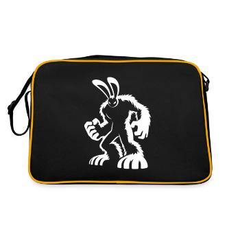 Strong rabbit for bodybuilders and rodent fans - Retro Bag - black/gold - Back