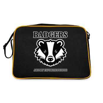 Design de blaireau cool avec dicton - Sac Retro - noir/or - Dos