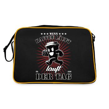 When Coffee Walks, the Day Runs - Coffee Mug - Retro Bag - black/gold - Back