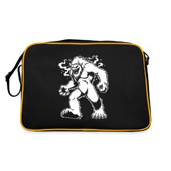 Creepy Yeti: Mysterious Comic Monster Design - Retro Bag - black/gold - Back