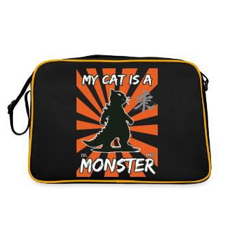 Conception amusante de chat : Mon chat est un monstre - Sac Retro - noir/or - Dos