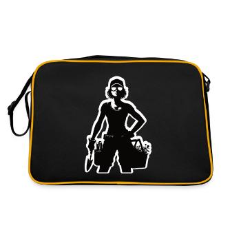 Gardener design for the woman with the green thumb - Retro Bag - black/gold - Back