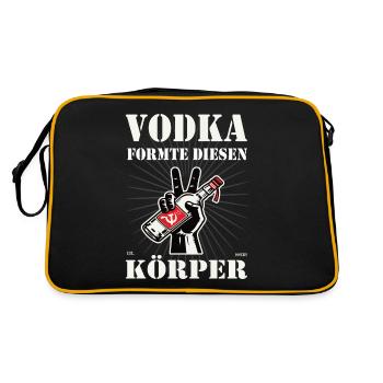 Vodka formte diesen Körper - Lustiges Sowjet-Desig - Retro Tasche - Schwarz/Gold - Hinten
