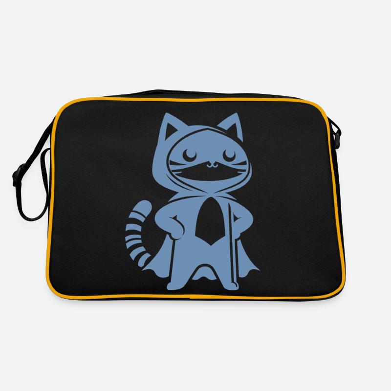 Super-héros Chat Silhouette Cape Minimaliste Sac Retro
