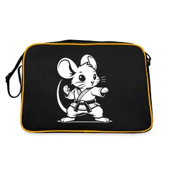 Martial Arts Mouse Small, but mighty! Mice Fan Design - Retro Bag - black/gold - Back
